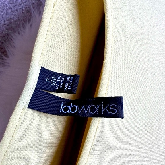 Womens LabWorks Shift Cap Sleeve Mini Dress Size S/P Yellow - Picture 5 of 7